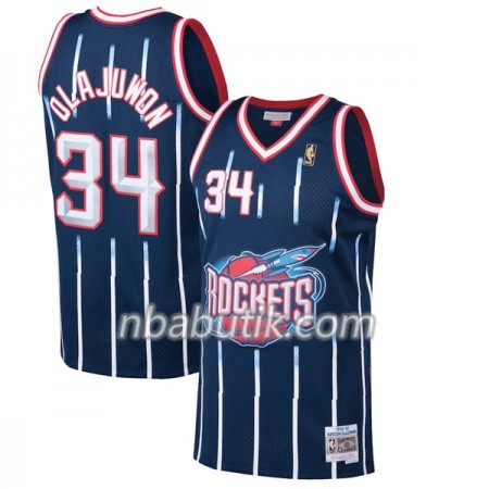 NBA Mænd Trøje Houston Rockets Hakeem Olajuwon 34 Hardwood Classics Navy Swingman NBA Mænd Trøje Houston Rockets Hakeem Olajuwon 34 Hardwood Classics Navy Swingman